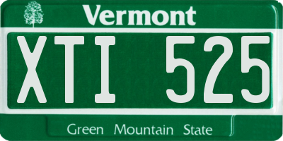 VT license plate XTI525