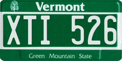 VT license plate XTI526