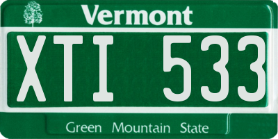 VT license plate XTI533