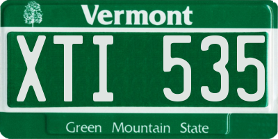 VT license plate XTI535