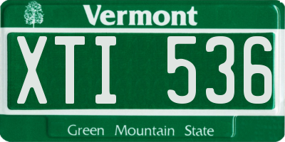 VT license plate XTI536
