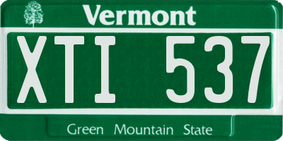VT license plate XTI537