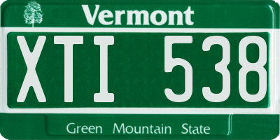 VT license plate XTI538