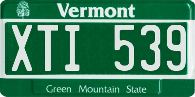 VT license plate XTI539