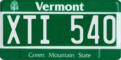VT license plate XTI540