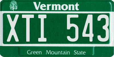 VT license plate XTI543