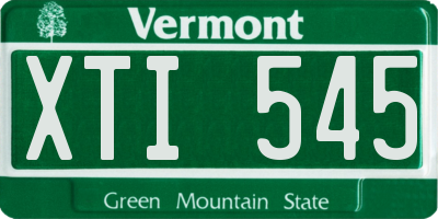 VT license plate XTI545