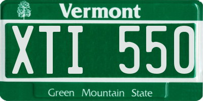 VT license plate XTI550