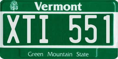 VT license plate XTI551