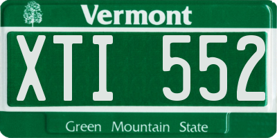 VT license plate XTI552