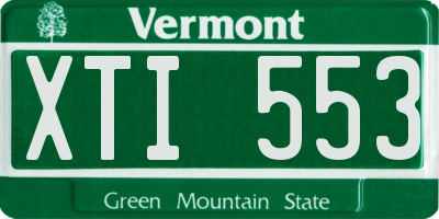 VT license plate XTI553