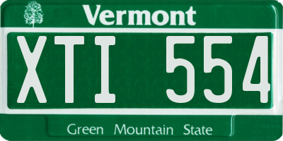 VT license plate XTI554