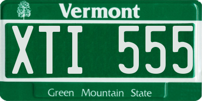 VT license plate XTI555