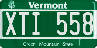 VT license plate XTI558