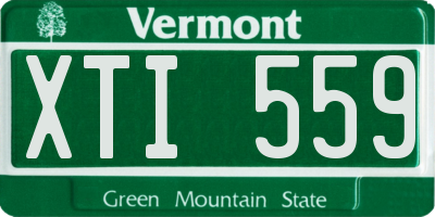 VT license plate XTI559
