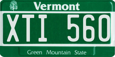 VT license plate XTI560