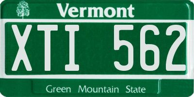 VT license plate XTI562