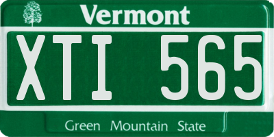 VT license plate XTI565