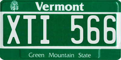 VT license plate XTI566
