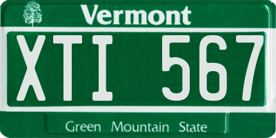 VT license plate XTI567