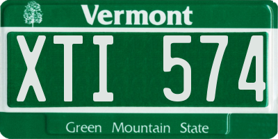 VT license plate XTI574