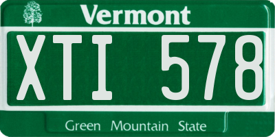 VT license plate XTI578