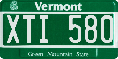 VT license plate XTI580
