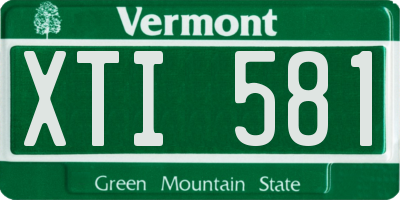 VT license plate XTI581
