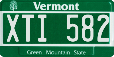 VT license plate XTI582