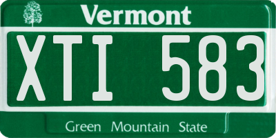 VT license plate XTI583