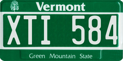 VT license plate XTI584