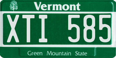 VT license plate XTI585