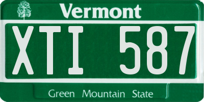 VT license plate XTI587