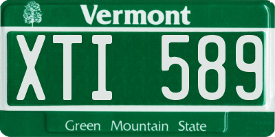 VT license plate XTI589
