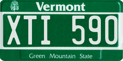 VT license plate XTI590