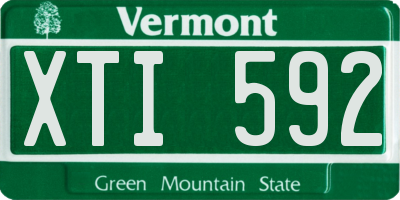 VT license plate XTI592