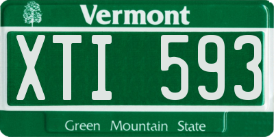 VT license plate XTI593