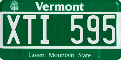 VT license plate XTI595