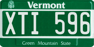 VT license plate XTI596