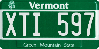 VT license plate XTI597