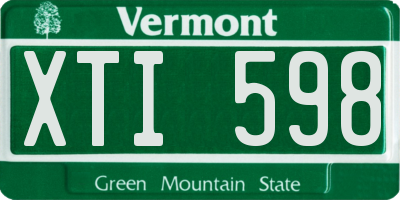VT license plate XTI598