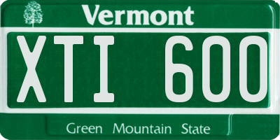 VT license plate XTI600