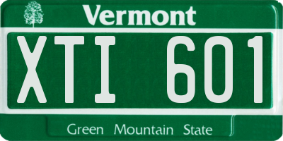 VT license plate XTI601