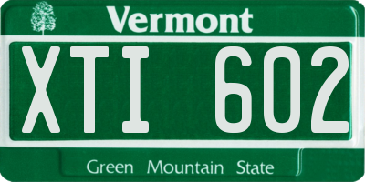 VT license plate XTI602
