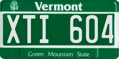 VT license plate XTI604