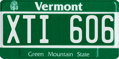 VT license plate XTI606