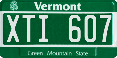 VT license plate XTI607