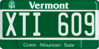 VT license plate XTI609