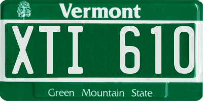 VT license plate XTI610