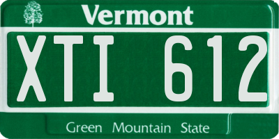 VT license plate XTI612